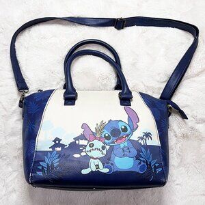 Loungefly Disney Lilo And Stitch Dark‎ Blue Satchel Bag